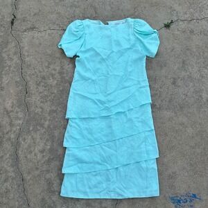 Lizzy & Johainy Tiered Dress Puff Sleeve Party Cocktail Vintage Size‎ 8